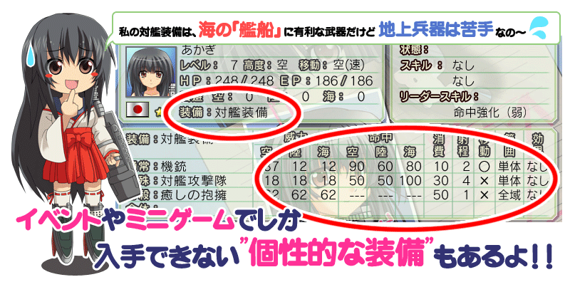 イベントやミニゲームでしか入手できない個性的な装備もあるよ！