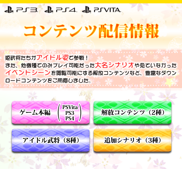 配信コンテンツ情報 | [PS Vita/PS3/PS4]戦極姫5～戦禍断つ覇王